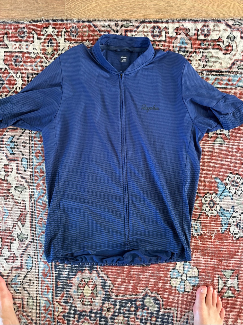Rapha Navy Blue Cycling Jersey with Front Zip